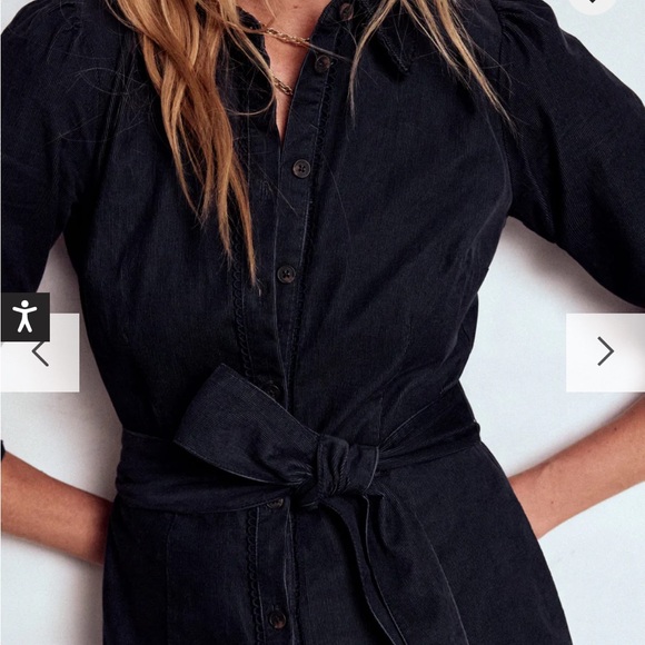 Boden Clara Cord Midi Women’s Dress Midnight Blue Size 12 R - Picture 10 of 16